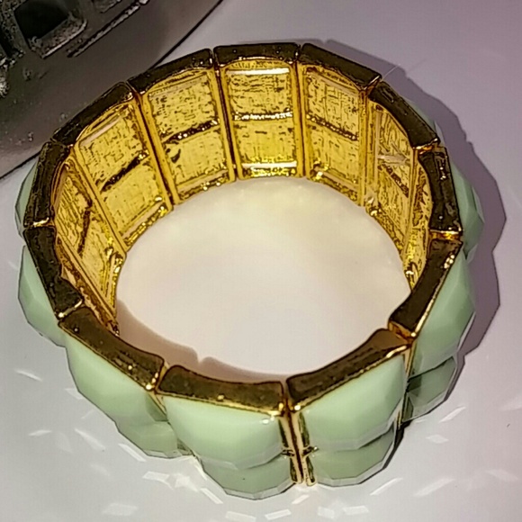 Bracelet Green with Rhinestones #J4 - Picture 5 of 5